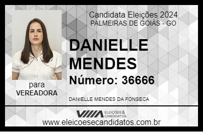 Candidato DANIELLE MENDES 2024 - PALMEIRAS DE GOIÁS - Eleições