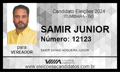 Candidato SAMIR JUNIOR 2024 - ITUMBIARA - Eleições