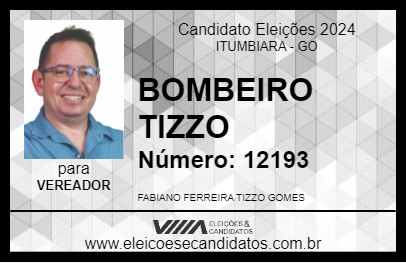 Candidato BOMBEIRO TIZZO 2024 - ITUMBIARA - Eleições