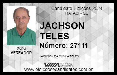 Candidato JACHSON TELES 2024 - ITAPACI - Eleições