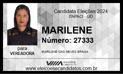 Candidato MARILENE 2024 - ITAPACI - Eleições