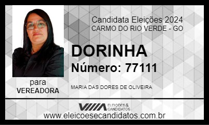 Candidato DORINHA 2024 - CARMO DO RIO VERDE - Eleições