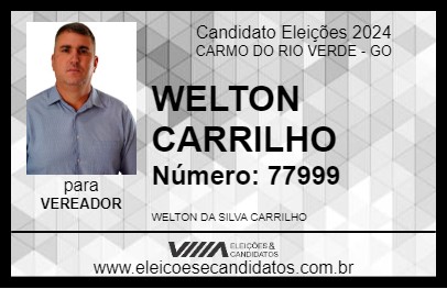 Candidato WELTON CARRILHO 2024 - CARMO DO RIO VERDE - Eleições