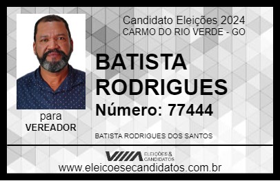 Candidato BATISTA RODRIGUES 2024 - CARMO DO RIO VERDE - Eleições