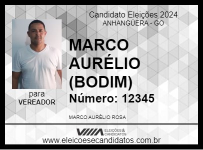 Candidato MARCO AURÉLIO (BODIM) 2024 - ANHANGÜERA - Eleições