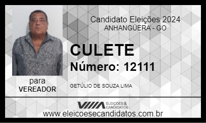 Candidato CULETE 2024 - ANHANGÜERA - Eleições