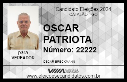 Candidato OSCAR PATRIOTA 2024 - CATALÃO - Eleições