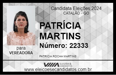 Candidato PATRÍCIA MARTINS 2024 - CATALÃO - Eleições