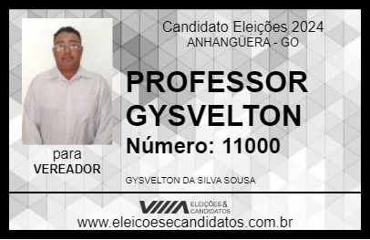 Candidato PROFESSOR GYSVELTON 2024 - ANHANGÜERA - Eleições