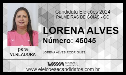 Candidato LORENA ALVES 2024 - PALMEIRAS DE GOIÁS - Eleições