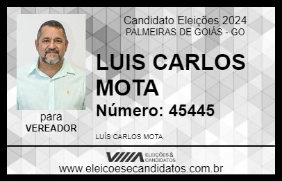 Candidato LUIS CARLOS MOTA 2024 - PALMEIRAS DE GOIÁS - Eleições