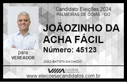 Candidato JOÃOZINHO DA ACHA FÁCIL 2024 - PALMEIRAS DE GOIÁS - Eleições