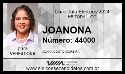 Candidato JOANONA 2024 - HEITORAÍ - Eleições