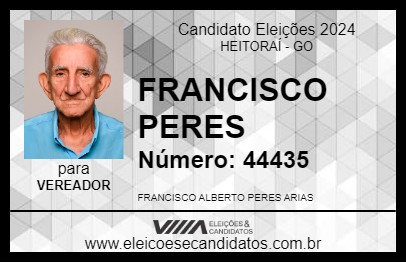 Candidato FRANCISCO PERES 2024 - HEITORAÍ - Eleições