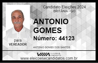 Candidato ANTONIO GOMES 2024 - BRITÂNIA - Eleições