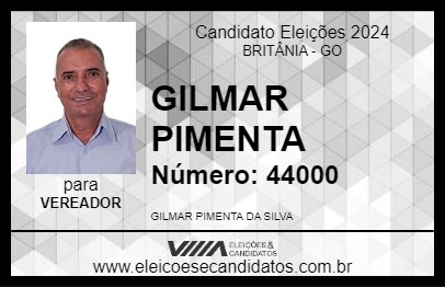 Candidato GILMAR PIMENTA 2024 - BRITÂNIA - Eleições