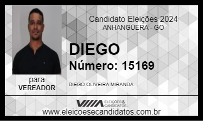 Candidato DIEGO 2024 - ANHANGÜERA - Eleições