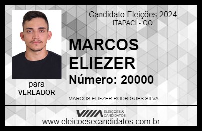 Candidato MARCOS ELIEZER 2024 - ITAPACI - Eleições