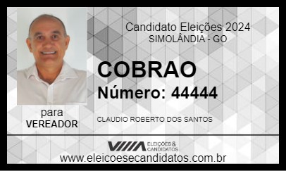 Candidato COBRAO 2024 - SIMOLÂNDIA - Eleições