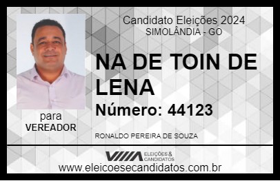 Candidato NA DE TOIN DE LENA 2024 - SIMOLÂNDIA - Eleições