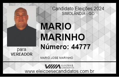 Candidato MARIO MARINHO 2024 - SIMOLÂNDIA - Eleições