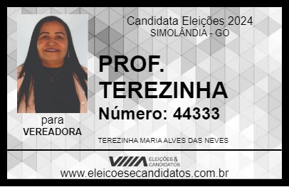 Candidato PROF. TEREZINHA 2024 - SIMOLÂNDIA - Eleições