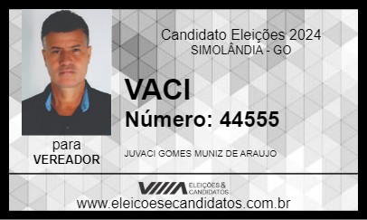 Candidato VACI 2024 - SIMOLÂNDIA - Eleições