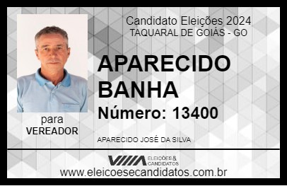 Candidato APARECIDO BANHA 2024 - TAQUARAL DE GOIÁS - Eleições