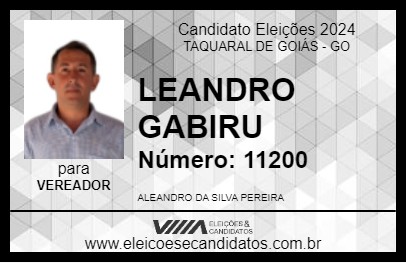 Candidato LEANDRO GABIRU 2024 - TAQUARAL DE GOIÁS - Eleições