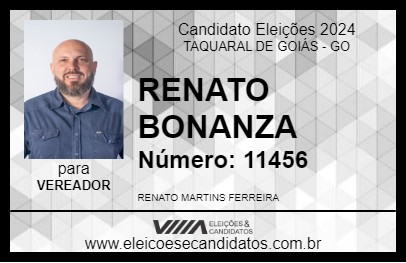 Candidato RENATO BONANZA 2024 - TAQUARAL DE GOIÁS - Eleições