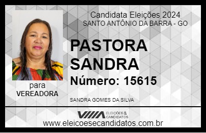 Candidato PASTORA SANDRA 2024 - SANTO ANTÔNIO DA BARRA - Eleições