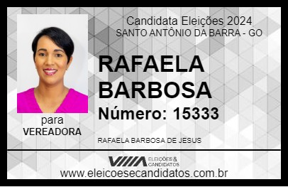 Candidato RAFAELA BARBOSA 2024 - SANTO ANTÔNIO DA BARRA - Eleições