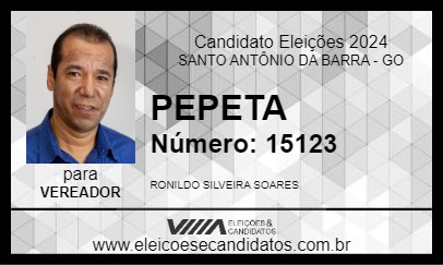 Candidato PEPETA 2024 - SANTO ANTÔNIO DA BARRA - Eleições