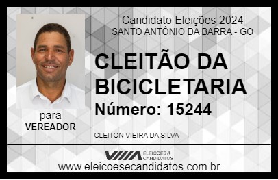 Candidato CLEITÃO DA BICICLETARIA 2024 - SANTO ANTÔNIO DA BARRA - Eleições