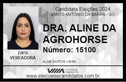 Candidato DRA. ALINE DA AGROHORSE 2024 - SANTO ANTÔNIO DA BARRA - Eleições