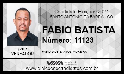 Candidato FABIO BATISTA 2024 - SANTO ANTÔNIO DA BARRA - Eleições