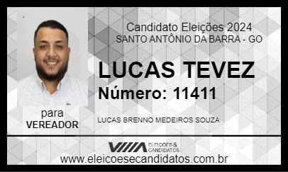 Candidato LUCAS TEVEZ 2024 - SANTO ANTÔNIO DA BARRA - Eleições