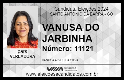 Candidato VANUSA DO JARBINHA 2024 - SANTO ANTÔNIO DA BARRA - Eleições