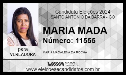 Candidato MARIA MADA 2024 - SANTO ANTÔNIO DA BARRA - Eleições