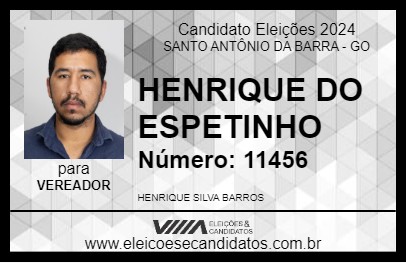 Candidato HENRIQUE DO ESPETINHO 2024 - SANTO ANTÔNIO DA BARRA - Eleições