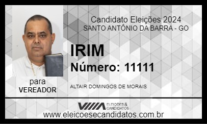 Candidato IRIM 2024 - SANTO ANTÔNIO DA BARRA - Eleições