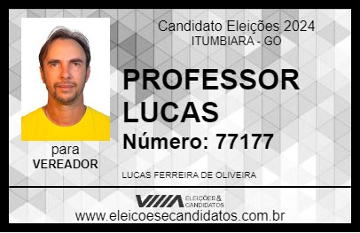 Candidato PROFESSOR LUCAS 2024 - ITUMBIARA - Eleições