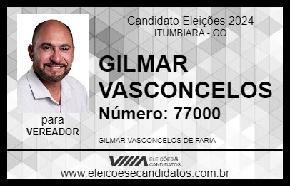 Candidato GILMAR VASCONCELOS 2024 - ITUMBIARA - Eleições