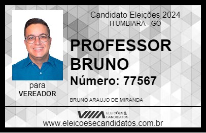 Candidato PROFESSOR BRUNO 2024 - ITUMBIARA - Eleições