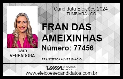 Candidato FRAN DAS AMEIXINHAS 2024 - ITUMBIARA - Eleições