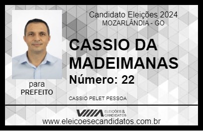 Candidato CASSIO DA MADEIMANAS 2024 - MOZARLÂNDIA - Eleições