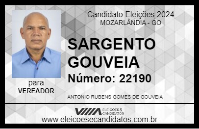 Candidato SARGENTO GOUVEIA 2024 - MOZARLÂNDIA - Eleições