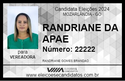 Candidato RANDRIANE DA APAE 2024 - MOZARLÂNDIA - Eleições