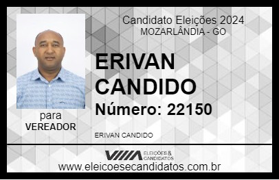 Candidato ERIVAN CANDIDO 2024 - MOZARLÂNDIA - Eleições