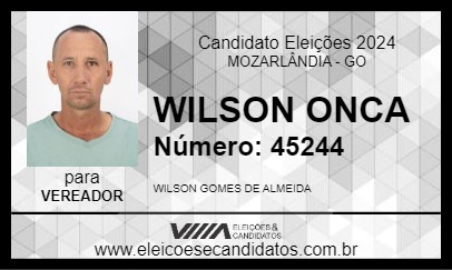 Candidato WILSON ONCA 2024 - MOZARLÂNDIA - Eleições